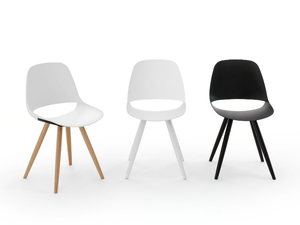 ECLIPSE WOOD - Plastic chair with wooden legs - Chair by Diemmebi