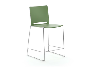 LAFILÒ PLASTIC - High polypropylene stool with back - Stool by Diemmebi
