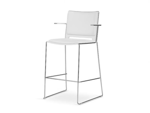 LAFILÒ SOFT - High stool with armrests with back - Stool by Diemmebi