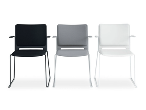 LAFILÒ SOFT - Stackable sled base chair with armrests - Chair by Diemmebi