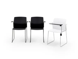 LIBRA PLASTIC - Sled base plastic training chair with writing tablet and armrests - Chair by Diemmebi