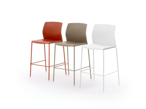 LIBRA PLASTIC - Stackable plastic stool with footrest - Stool by Diemmebi