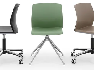 LIBRA PLASTIC - Trestle-based swivel plastic chair - Chair by Diemmebi