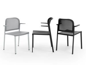 MAKEUP NET PLASTIC - Polypropylene chair with armrests - Chair by Diemmebi