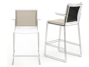 S’MESH PLASTIC - High stool with armrests with back - Stool by Diemmebi