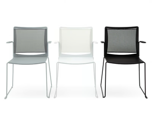 S’MESH PLASTIC - Sled base polypropylene chair with armrests - Chair by Diemmebi