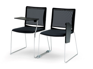 S’MESH PLASTIC - Sled base polypropylene training chair with writing tablet - Chair by Diemmebi