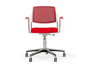 VOLÉE NET SOFT - Fabric chair with armrests with 5-spoke base - Chair by Diemmebi