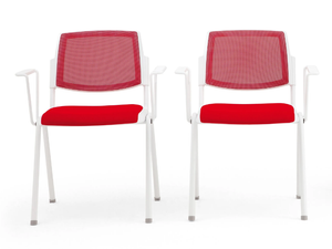 VOLÉE NET SOFT - Stackable fabric chair with armrests - Chair by Diemmebi