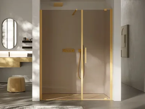 SLIM 1 - Niche rectangular glass shower cabin with hinged door - Door by DISENIA