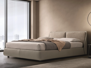 BEND - Leather bed with upholstered headboard - Bed frame by Ditre Italia