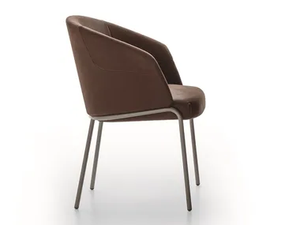 CENTRAL PARK - Leather chair with armrests - Chair by Ditre Italia