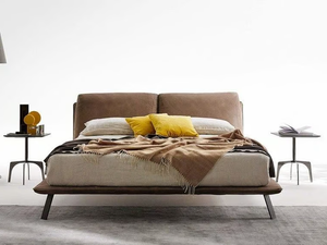 KANAHA - Upholstered leather double bed - Bed frame by Ditre Italia