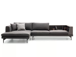 KIM - Fabric sofa with integrated magazine rack with chaise longue - Sofa by Ditre Italia