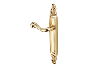 COMETA - Brass door handle on back plate - Finishes accessories by Dnd