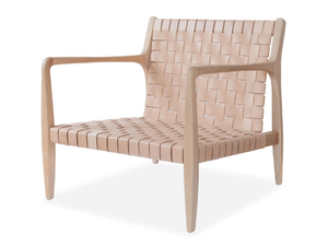 CROISETTE TEA - Tanned leather easy chair with armrests - Armchair by DOM Edizioni