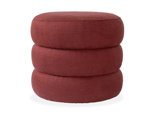 MACARON - Upholstered round linen pouf - Pouf by DOM Edizioni