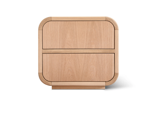 NATHAN - Rectangular oak bedside table with drawers - Side table by DOM Edizioni