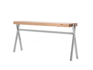 OLYMPIA - Chestnut console table with metal base - Console by DOM Edizioni