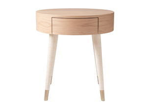 SANTOS - Round oak bedside table with drawers - Coffee table by DOM Edizioni