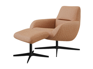 FINLEY - Fabric armchair with footstool - Armchair by DÔME DECO