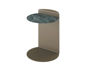 MARION - Round painted metal coffee table with stoneware top - Coffee table by DÔME DECO