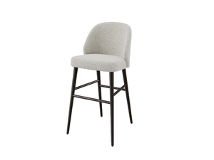 VERGE - Fabric stool with back - Stool by DÔME DECO