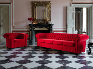 800 - 4 seater tufted fabric sofa bed - Sofa by Domingo Salotti