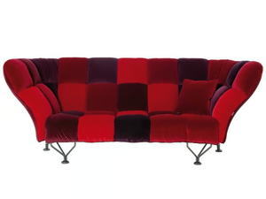 33 CUSCINI - 3 seater high-back velvet sofa - Sofa by Driade