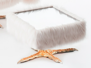 COCKY - Low fur and mirrored glass coffee table - Coffee table by Driade
