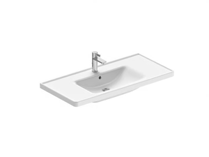 D-NEO - Inset rectangular washbasin with integrated countertop - Washbasin by Duravit