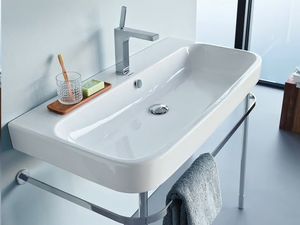 HAPPY D.2 - Console ceramic washbasin with overflow - Washbasin by Duravit