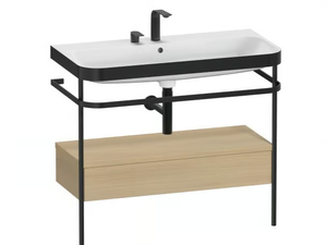 HAPPY D.2 PLUS - Console ceramic washbasin with towel rail - Washbasin by Duravit