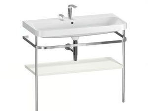 HAPPY D.2 PLUS - Console rectangular ceramic washbasin with towel rail - Washbasin by Duravit