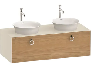 WHITE TULIP WT4983 - Double wall-mounted wooden vanity unit with drawers - Washbasin cabinet by Duravit