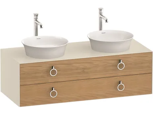 WHITE TULIP WT4993 - Double wall-mounted wooden vanity unit with drawers - Washbasin cabinet by Duravit
