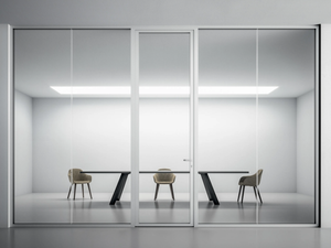 DOUBLE GLASS - Vertical glass and aluminium movable wall - Screens by DVO