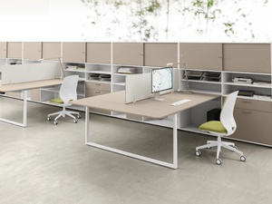 DV802 - L-shaped multiple wooden workstation desk - Desk by DVO