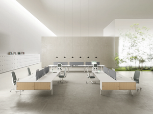 DV802 - Sectional melamine and metal office desk - Desk by DVO