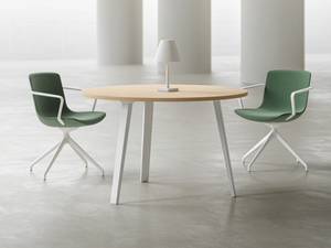 E-PLACE - Round melamine and metal meeting table - Table by DVO