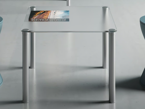 Glass coffee table - Glass and metal high side table - Coffee table by DVO