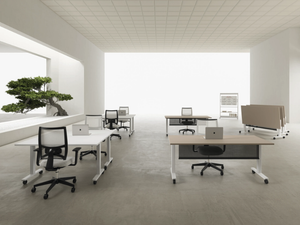 NOBU - Sectional melamine and metal office desk - Desk by DVO
