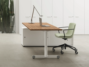 OSLO - Sectional melamine office desk with shelves - Desk by DVO