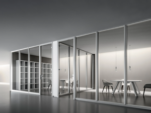 PARTITION WALL - Vertical glass and plate movable wall - Screens by DVO