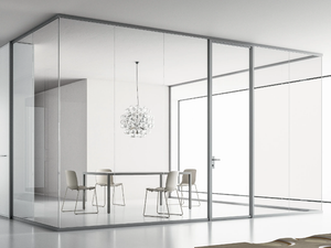 SINGLE GLASS - Vertical glass and aluminium movable wall - Screens by DVO