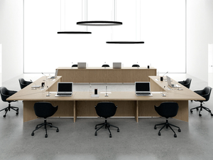 SPECIAL TABLE - Modular melamine meeting table with cable management - Table by DVO