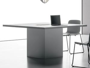 SPECIAL TABLE - Modular square melamine meeting table with cable management - Table by DVO
