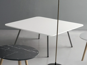 Square coffee table - Melamine and metal high side table - Coffee table by DVO