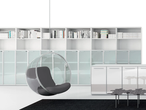 UNIVERSAL STORAGES - Wood and glass office storage unit / office shelving - Cabinet by DVO