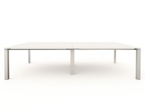 VERTIGO - Rectangular glass and aluminium meeting table with cable management - Table by DVO